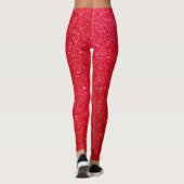 Leggings bande de parties scintillant rouge pour femmes (Dos)