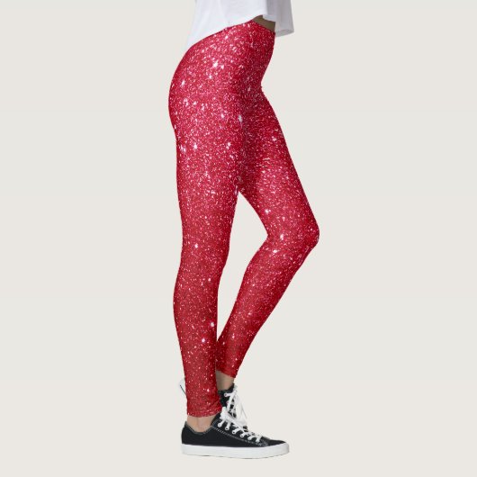 Leggings bande de parties scintillant rouge pour femmes (Droite)