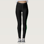 Leggings Bande de Parties scintillant verte de la bande lat (Devant)