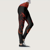 Leggings Bande de tatouage Rouge Noir Iridescente Scales Dr (Droite)