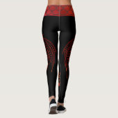 Leggings Bande de tatouage Rouge Noir Iridescente Scales Dr (Dos)