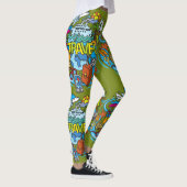 Leggings Bande dessinée de voyage attrayante vert olive (Droite)