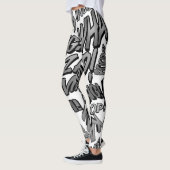 Leggings Bande dessinée en noir et blanc Pop Art Sounds (Gauche)