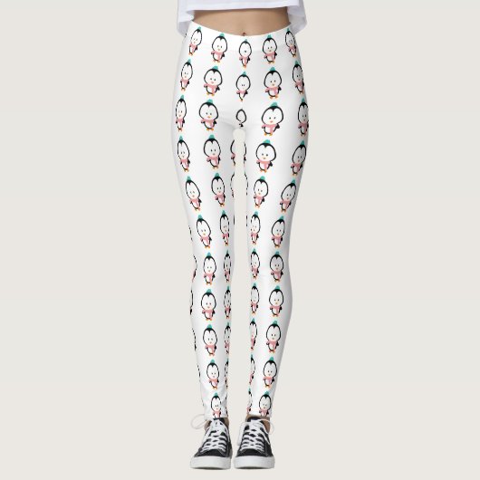 Leggings Bande dessinée mignonne de pingouin (Devant)