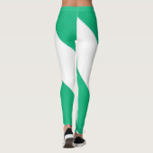 Leggings Bande diagonale large verte et blanche (Dos)