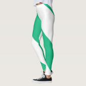 Leggings Bande diagonale large verte et blanche (Gauche)