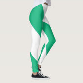 Leggings Bande diagonale large verte et blanche (Droite)