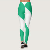 Leggings Bande diagonale large verte et blanche (Dos)