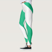 Leggings Bande diagonale large verte et blanche (Gauche)