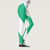 Leggings Bande diagonale large verte et blanche (Droite)