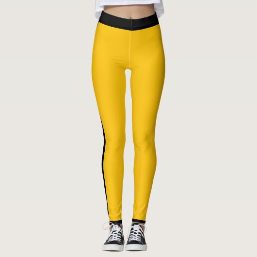 Leggings Bande jaune et noire (Devant)