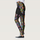 Leggings Bande latérale florale de Boho (Gauche)
