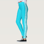 Leggings Bande latérale Legs bleus Turquoises avec des coul<br><div class="desc">Couleurs personnalisées Sports Trois Blancs Turquoises Leggings bleus - pour Choisir / Ajouter Vos Légendes Favorites et Couleurs de Bande / aussi du texte / plus - Redimensionner et déplacer ou supprimer / ajouter des éléments / des couleurs ou du texte avec l'outil de personnalisation. Conception par MIGNED</div>