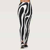 Leggings Bande longue bande noire et blanche (Dos)