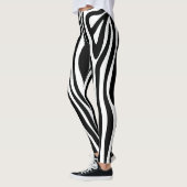 Leggings Bande longue bande noire et blanche (Gauche)