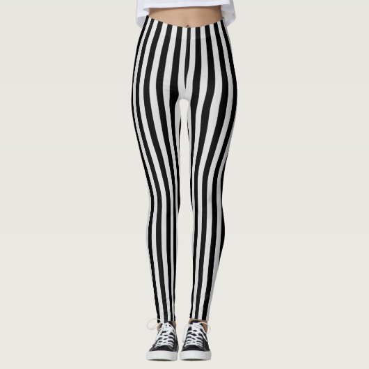 Leggings Bande noire et blanche (Devant)