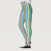 Leggings Bande pastel rayé couleur bonbon (Gauche)