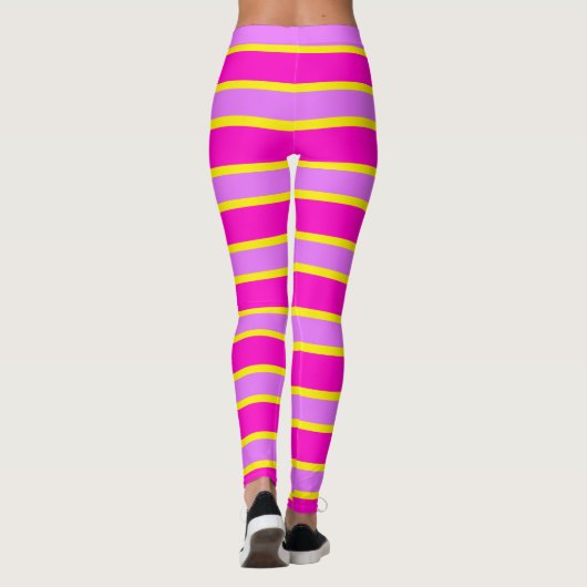 Leggings Bande rose et jaune (Dos)