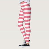 Leggings Bande rose pâle et blanche (Gauche)