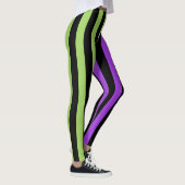 Leggings Bande verte violette et noire d'Halloween (Droite)