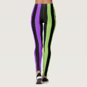 Leggings Bande verte violette et noire d'Halloween (Dos)