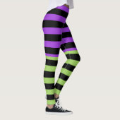 Leggings Bande verte violette et noire d'Halloween (Droite)