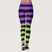 Leggings Bande verte violette et noire d'Halloween (Dos)