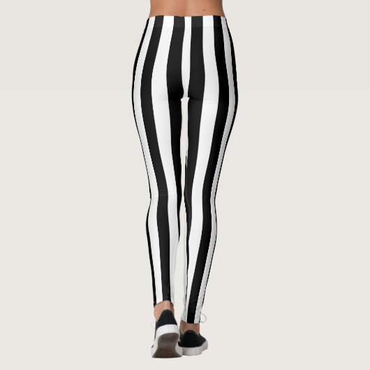 Leggings Bande verticale blanche noire alternative (Dos)