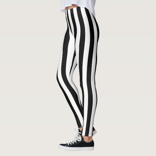Leggings Bande verticale blanche noire alternative (Gauche)