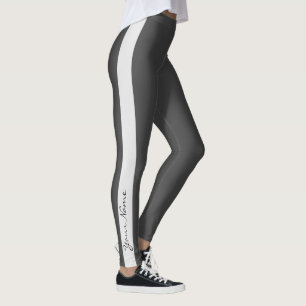 Leggings Bande verticale monochrome gris sport