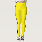 Leggings Bande verticale noire | Ajouter du texte | Jaune c (Devant)