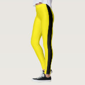 Leggings Bande verticale noire | Ajouter du texte | Jaune c (Gauche)