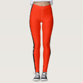 Leggings Bande verticale noire | Ajouter du texte | Scarlet (Devant)