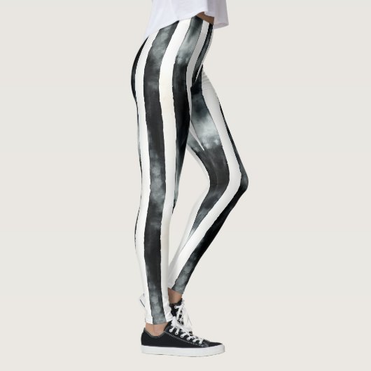 Leggings Bande verticale noire et blanche (Droite)