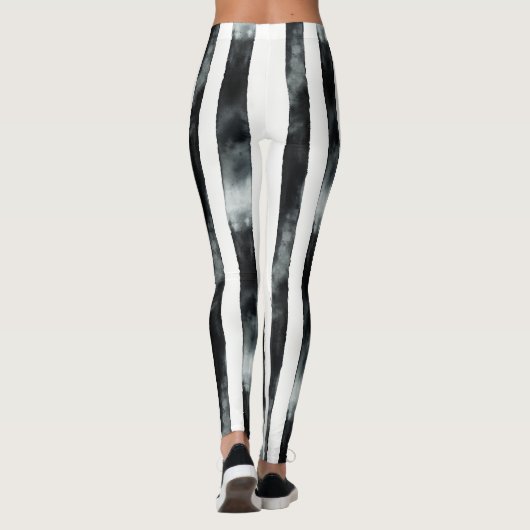 Leggings Bande verticale noire et blanche (Dos)