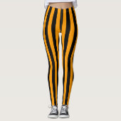 Leggings Bande verticale orange noire (Devant)