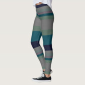 Leggings Bandes Abstraites vertes, Turquoises et roses (Gauche)