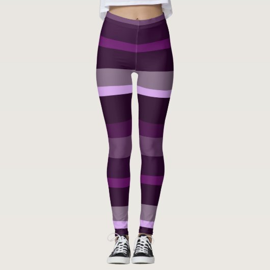 Leggings Bandes Abstraites violettes et roses (Devant)