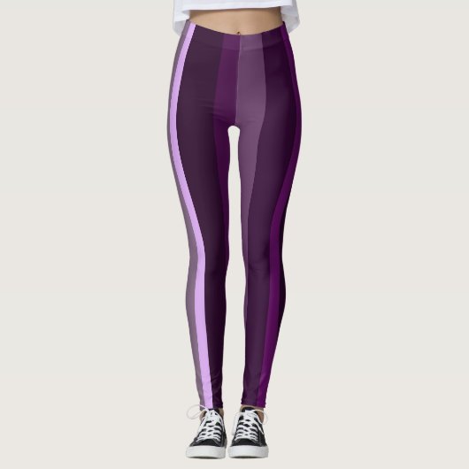 Leggings Bandes Abstraites violettes et roses (Devant)