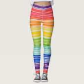 Leggings Bandes arc-en-ciel inondées (Devant)