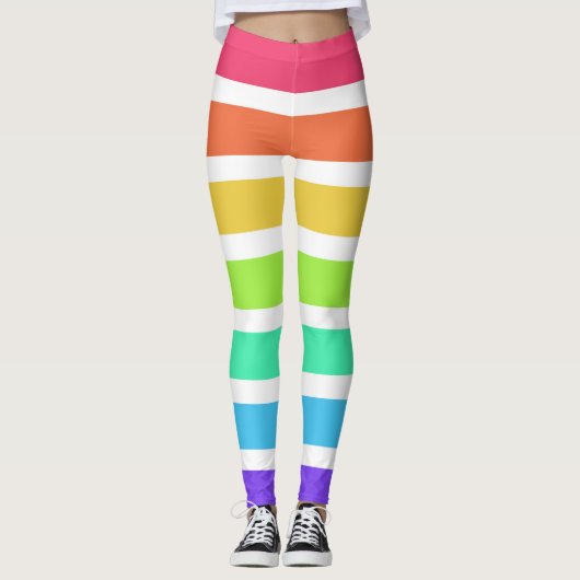 Leggings Bandes arc-en-ciel lumineuses (Devant)