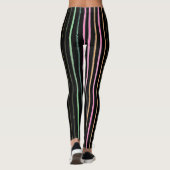 Leggings Bandes arc-en-ciel noires et pastel (Dos)