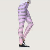 Leggings Bandes argentées ombrées violettes et roses (Droite)