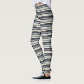 Leggings Bandes blanches gris mignonnes (Gauche)