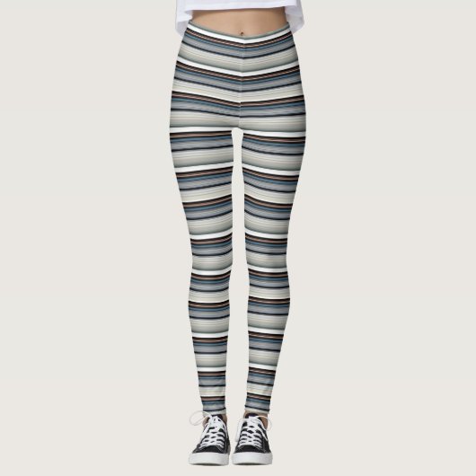 Leggings Bandes blanches gris mignonnes (Devant)