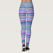 Leggings Bandes bleu violet mignonnes (Dos)
