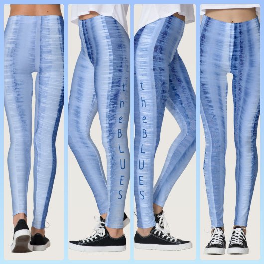 Leggings Bandes Bleues Clair Glacé Chic