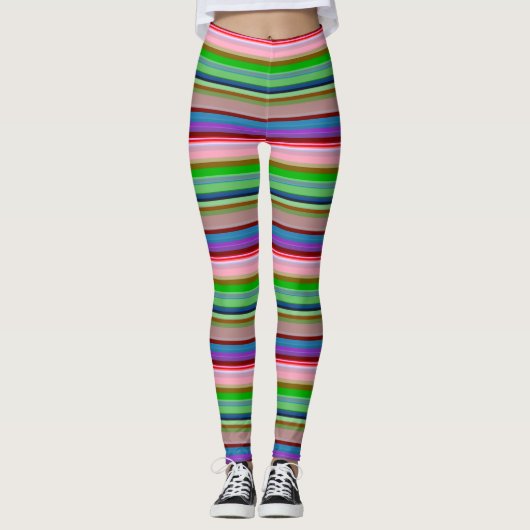 Leggings Bandes chaudes et colorées (Devant)