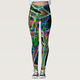 Leggings Bandes courbes colorées, surlignées par relief
