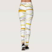 Leggings Bandes d'argent jaune moutarde (Dos)